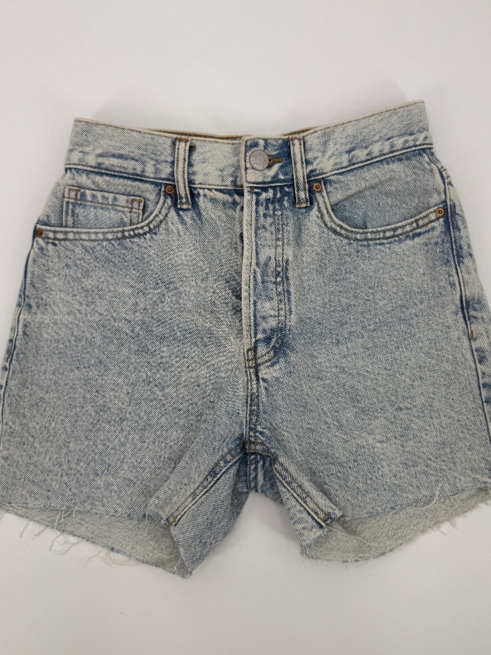 PacSun 90s Girlfriend Denim Shorts Light Wash Acid High Rise Cut Off Women 24